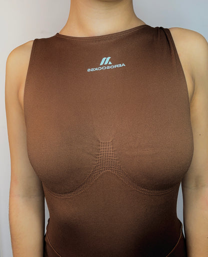 Enterizo short café talla S